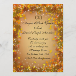 Inbjudan till höst löv-bröllop