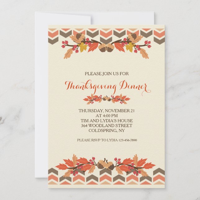 Inbjudan till Höst löv och Acorns (Framsida)