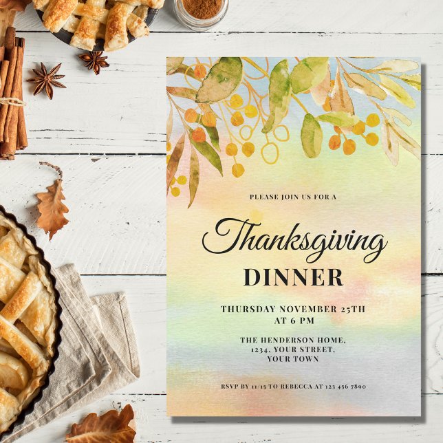 Inbjudan till höst löv Thanksgiving - middag (Skapare uppladdad)