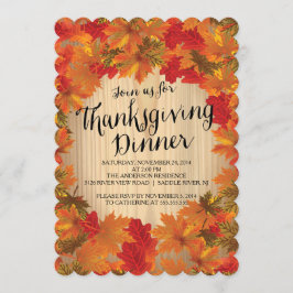 Inbjudan till höst löv Thanksgiving Middag Party