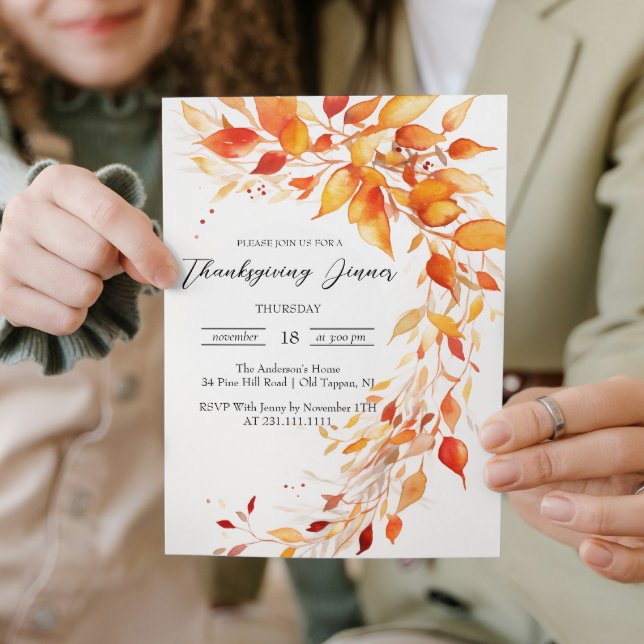Inbjudan till Höst löv Thanksgiving på middagen (Skapare uppladdad)