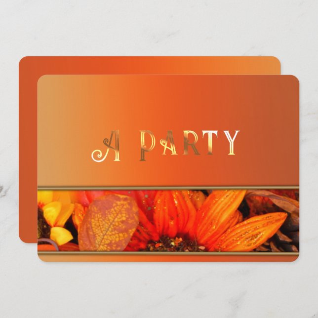 Inbjudan till höstBlommigtar (Fram/baksida)