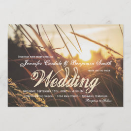 Inbjudan till hösten Fält Sunset Fall Wedding