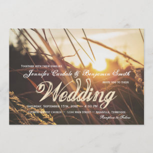 Inbjudan till hösten Fält Sunset Fall Wedding