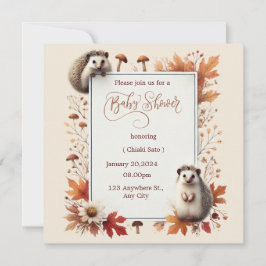 Inbjudan till hösten Hedgehog Baby Shower