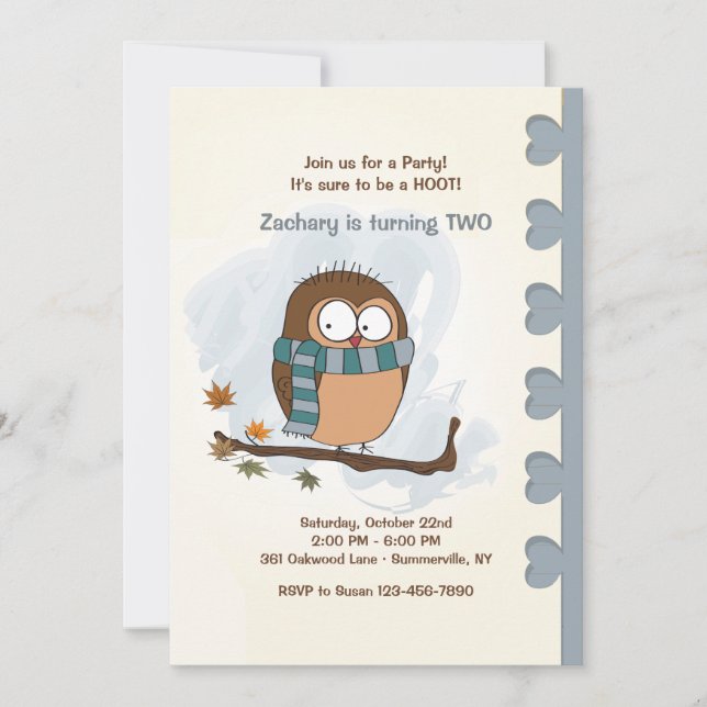 Inbjudan till hösten Uggla (Framsida)