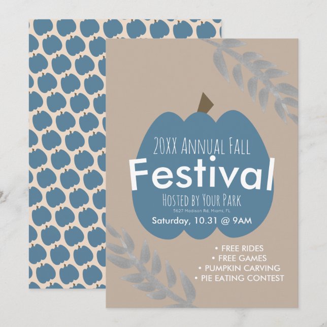 Inbjudan till höstens årliga festivalpumpafest (Fram/baksida)