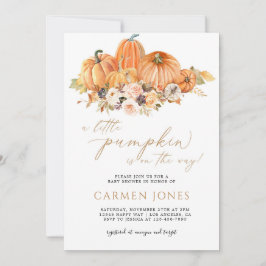 Inbjudan till höstfallande liten babyknapp för bab