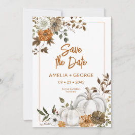 Inbjudan till höstfällningspumpkin Blommigt Ram