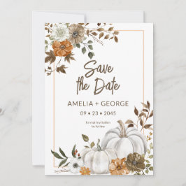 Inbjudan till höstfällningspumpkin Blommigt Ram