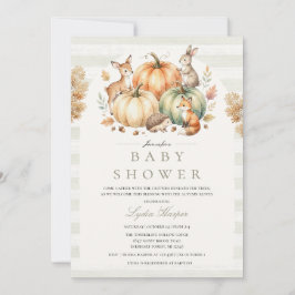 Inbjudan till höstskogs-baby shower för småbarn