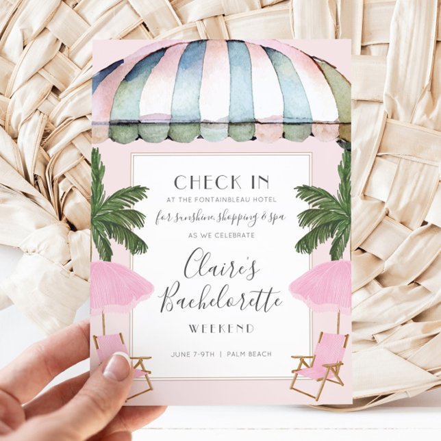 Inbjudan till Hotel Bassäng Spa Bachelorette Helg (Hotel Bachelorette Weekend Invitation)