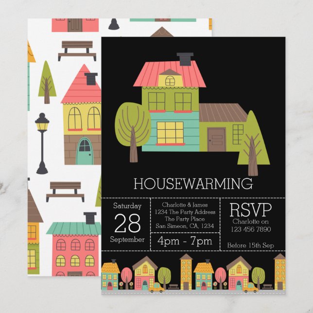 Inbjudan till House Warming Party (Fram/baksida)