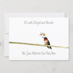 Inbjudan till Hummingbird Baby Shower: könsneutral