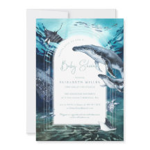 Inbjudan till Humpback Whale Ocean Baby Shower