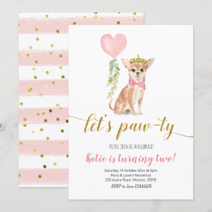 Inbjudan till Hund Girl Chihuahua