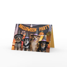 Inbjudan till hund Halloween fest