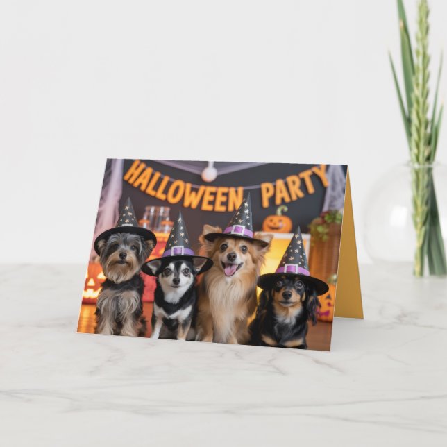 Inbjudan till hund Halloween fest (Framsida)
