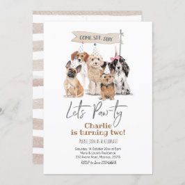 Inbjudan till hund Låt oss smådagars födelsedag