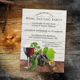 Inbjudan till husvärmningsfest med vintasting