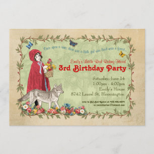 Inbjudan till Huvan Lilla Red Riding Party