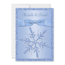 Inbjudan till Ice Blue Snöflingor bröllop