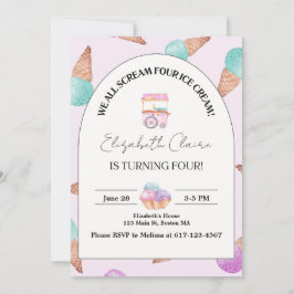 Inbjudan till Ice Cream 4e födelsedagen