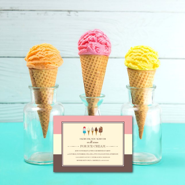 Inbjudan till Ice Cream Barns födelsedag-partiet (Skapare uppladdad)