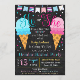 Inbjudan till Ice Cream Gender Reveal Party