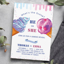 Inbjudan till Ice Cream Gender Reveal Party