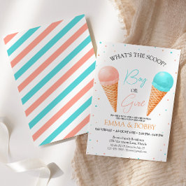 Inbjudan till Ice Cream Gender Reveal Party
