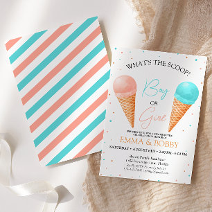 Inbjudan till Ice Cream Gender Reveal Party