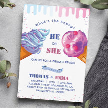 Inbjudan till Ice Cream Gender Reveal Party