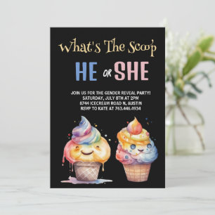 Inbjudan till Ice Cream Gender Reveal Party