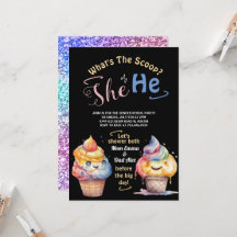 Inbjudan till Ice Cream Gender Reveal Party