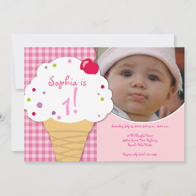 Inbjudan till Ice Cream Party (Framsida)