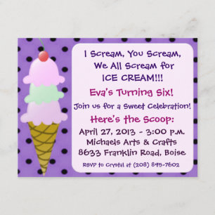 Inbjudan till Ice Cream Party
