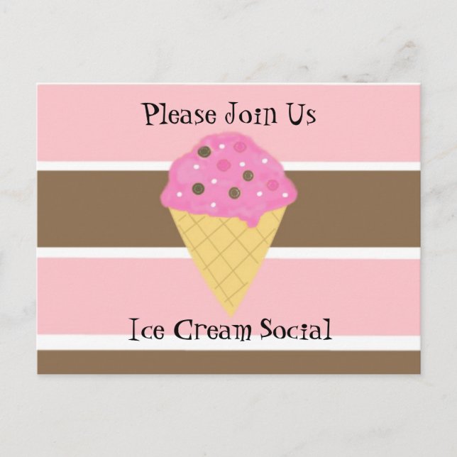 Inbjudan till Ice Cream Social Vykort (Framsida)