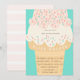 Inbjudan till Ice Cream & Sprinkles Baby Shower