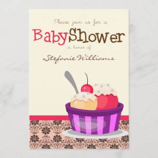 Inbjudan till Ice Cream Sundae Baby Shower