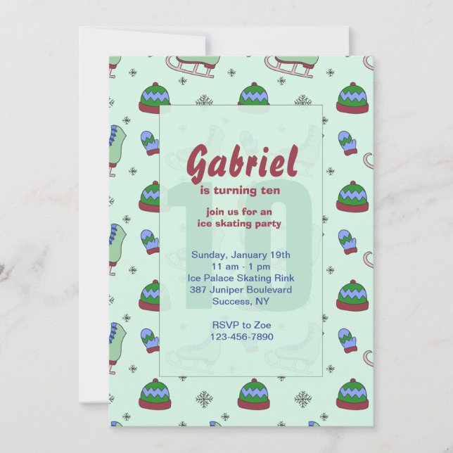 Inbjudan till Ice Skating Party (Framsida)
