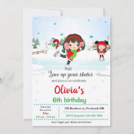 Inbjudan till Ice-skridningsfödelsedag Vinterinbju