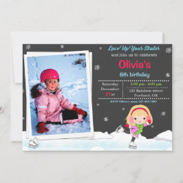 Inbjudan till Ice-skridningsfödelsedag Vinterinbju