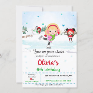 Inbjudan till Ice-skridningsfödelsedag Vinterinbju