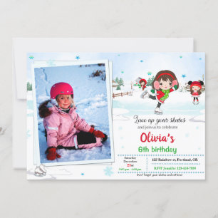 Inbjudan till Ice-skridningsfödelsedag Vinterinbju