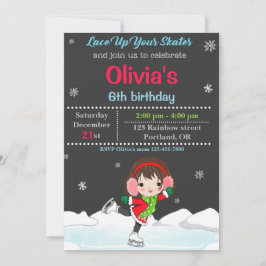 Inbjudan till Ice-skridningsfödelsedag Vinterinbju