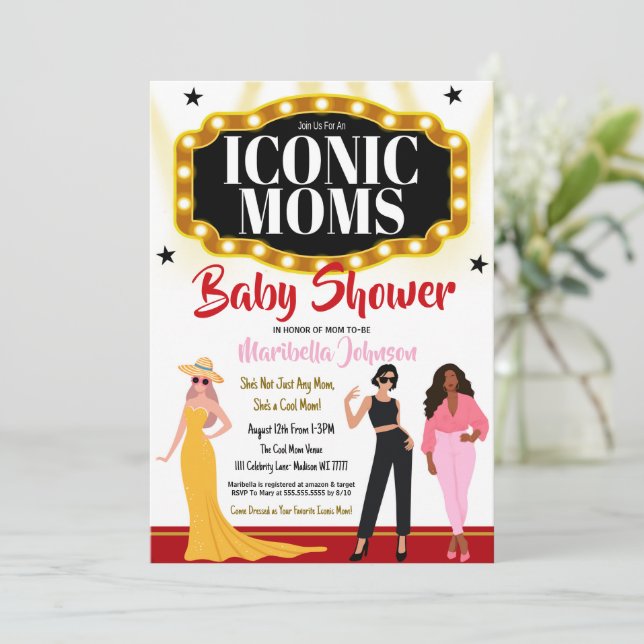 Inbjudan till Iconic Mammor Baby Shower (Stående Fram)