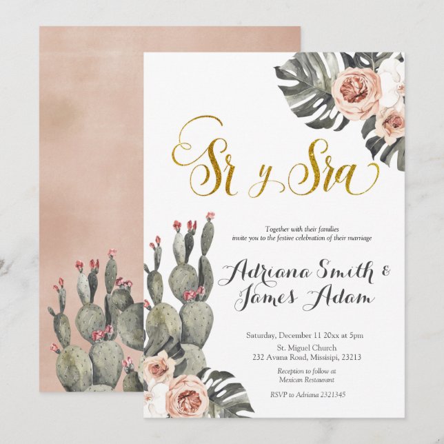 Inbjudan till inbjudan till Nuestra Boda Spanska B (Fram/baksida)