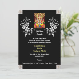 Inbjudan till indisk Bröllop med Ganesha-inbjudan
