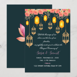 Inbjudan till indisk bröllops-sangeet-ceremoni